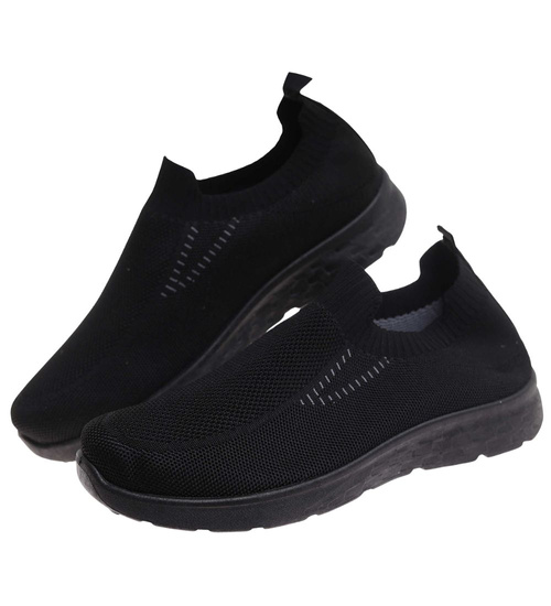 Wsuwane czarne męskie buty sportowe Duże rozmiary /A3-3 17957 S374/
