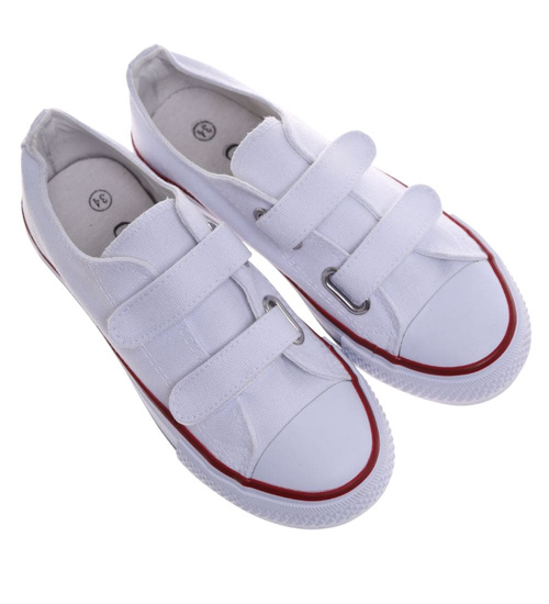 Białe tenisówki dla dziewczynki na rzepy /E7-2  18636 T286/