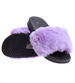 Fioletowe klapki damskie z futerkiem /C7-2 15188 T193/