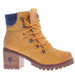 Ocieplane żółte damskie botki na klocku /C7-2 12932 S446/