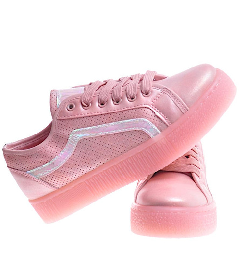 Różowe trampki creepersy na platformie /E9-3 10807 S198/