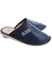 Skórzane męskie kapcie na prezent Granatowe /F1-1 7893 S196/