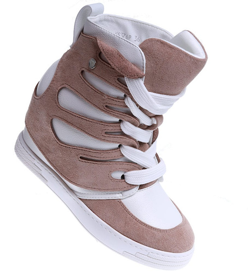 Trampki sneakersy na koturnie Seastar Khaki /G8-3 14976 T937/