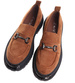 Karmelowe półbuty loafersy na platformie /G6-2 18486 T200/