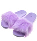 Puchate klapki z futerkiem Fioletowe /B4-2 7140 S193/