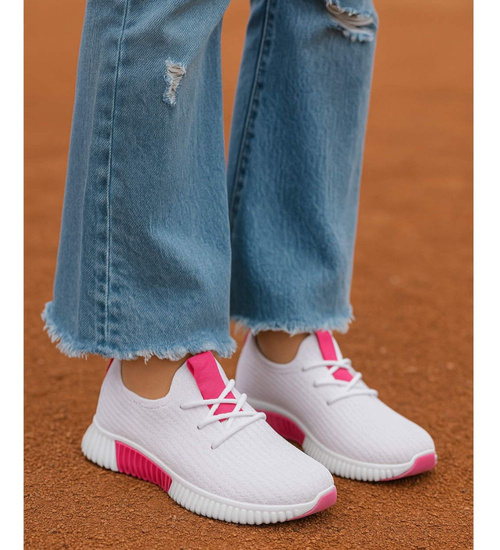 Damskie białe buty sportowe w dużym rozmiarze /A5-3 18108 T281/