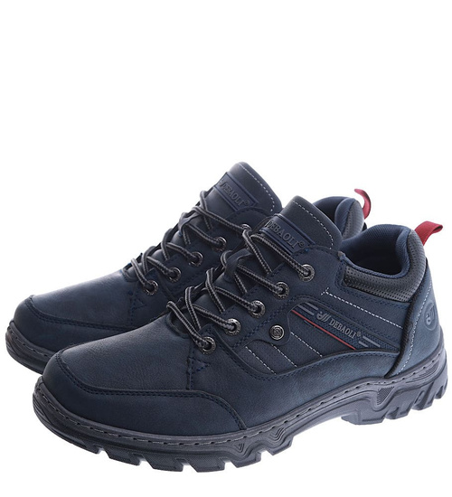 Granatowe męskie buty trekkingowe /F8-3 15017 T682/