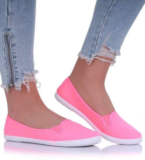 Wsuwane różowe tenisówki damskie /A2-3 13145 T195/