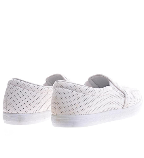Wsuwane wiosenne trampki slip on White /B4-2 10845 T108/