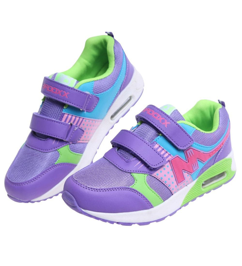 Fioletowe sportowe buty dziewczęce na rzepy /F5-3 18130 T292/