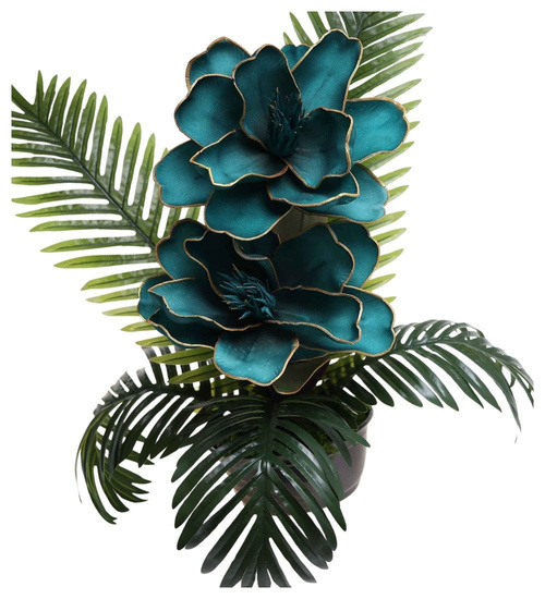 Duży stroik niebieskie kwiaty KOMP156 M500