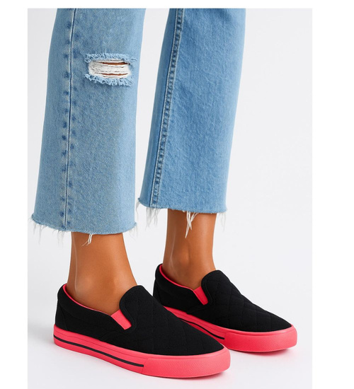 Czarno fuksjowe dziewczęce tenisówki /A1-2 15902 T075/