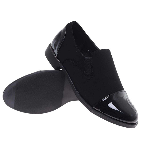 Czarne wizytowe półbuty damskie /G12-1 18704 T2/