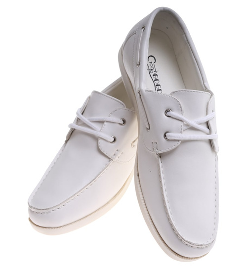 Wsuwane białe męskie mokasyny /G6--1 16762 T099/