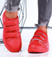 Czerwone damskie trampki na rzepy /E8-3 15712 T138/