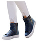 Jeansowe trampki na platformie Granatowe /A3-2 14830 T293/