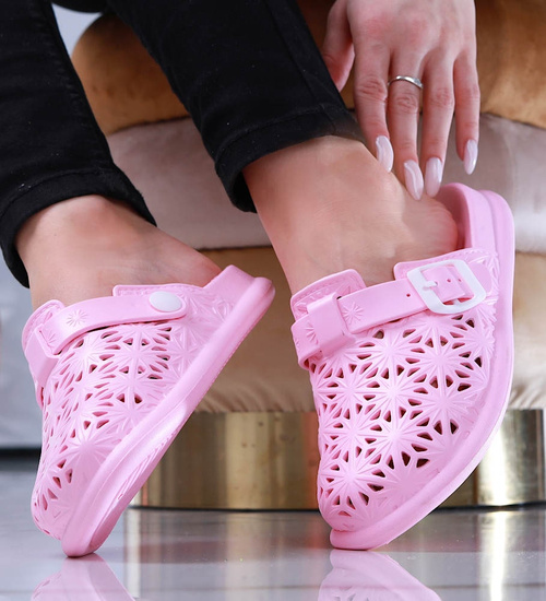 Różowe damskie klapki na basen /A10-1 13844 S194/