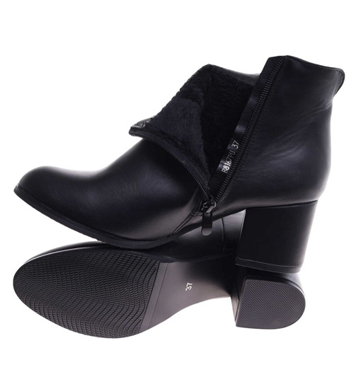 Klasyczne czarne botki na niskim obcasie /G3-2 +H2 18189 T399/