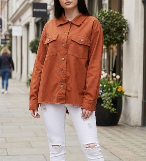 Brązowa koszula damska oversize /H UB814 S235/