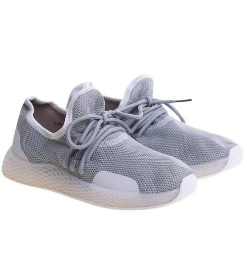 Wsuwane damskie buty sportowe Szare /D6-3 10120 S197/