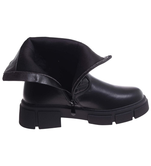 Czarne wysokie botki na platformie /J4-4 H2 18441 W188/