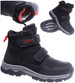 Ocieplane czarne chłopięce buty trekkingowe na rzepy /A7-3 17138 T633/