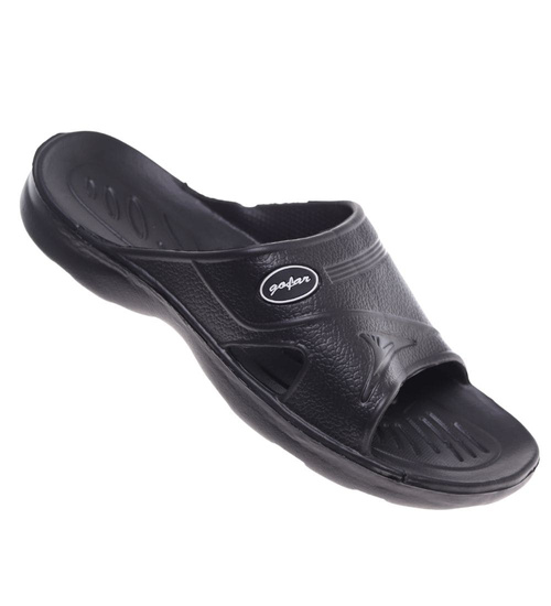 Czarne klapki męskie wodoodporne na basen /D3-1 13263 T192/