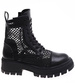 Czarne ażurowe botki trapery na platformie / 16769   G12-1  G381/