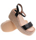 Sandały damskie na koturnie i platformie Czarne espadryle /G9-3 17904 G187/