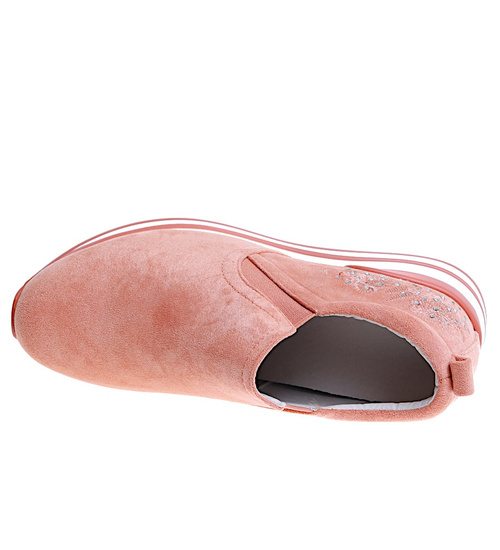 Damskie buty sportowe na platformie Pomarańczowe  /B4-3 16094 S293/ 