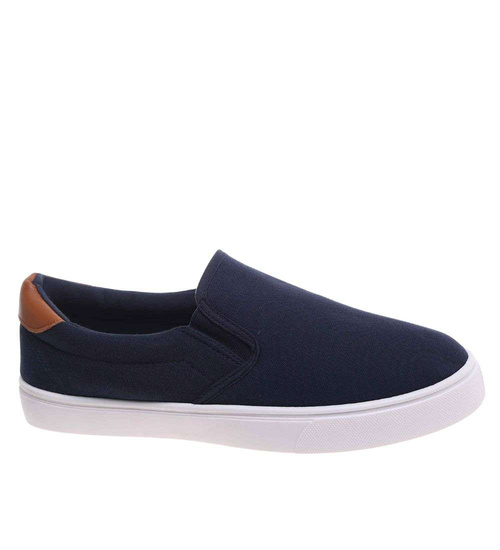 Granatowe męskie trampki slip on /C5-1 18738 T286/