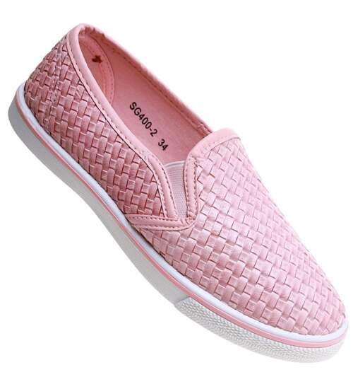 Wsuwane trampki slip'ony Różowe /F8-3 4940 S190/