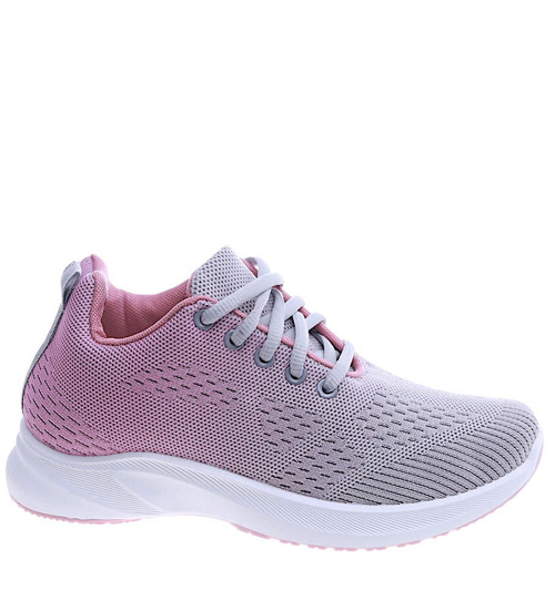 Damskie buty sportowe Grey Pink /A1-3 13972 T287/