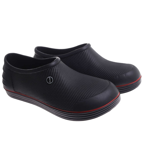 Czarno czerwone męskie kalosze piankowe /E8-1 17794  T18-45 +h2/