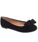 Czarne baleriny damskie zamszowe z kokardą /H2 18488 W6/