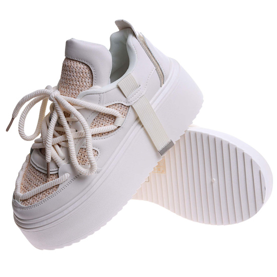 Beżowe trampki na platformie Seastar /G7-1 17345 S587/