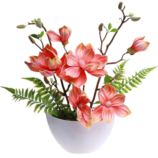 Pomarańczowa lilia w doniczce- sztuczne kwiaty Kompozycja 45 cm KOMP58 PN432