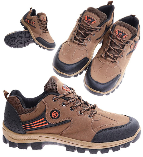 Sznurowane brązowe buty trekkingowe /G5-1 16979 T379/