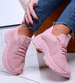 Wsuwane damskie buty sportowe Różowe /A9-3 13100 S396/