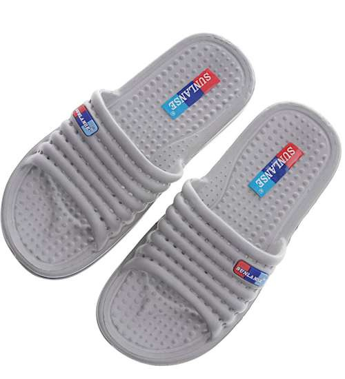 Szare damskie klapki na basen A9-1 13178 T192/ Szare damskie klapki na basen A9-1 13178 T192/