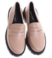 Beżowe półbuty loafersy damskie na platformie /H2 18628 W147/