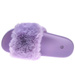 Wygodne damskie klapki z futerkiem Fioletowe /E2-2 7139 S193/