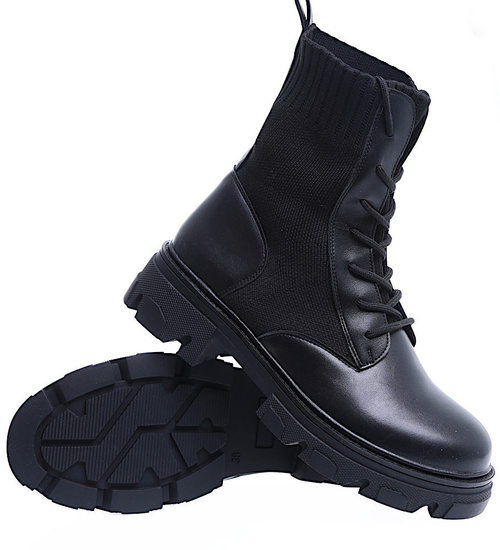 Klasyczne wsuwane czarne botki workery /B2-3 13035 T494/