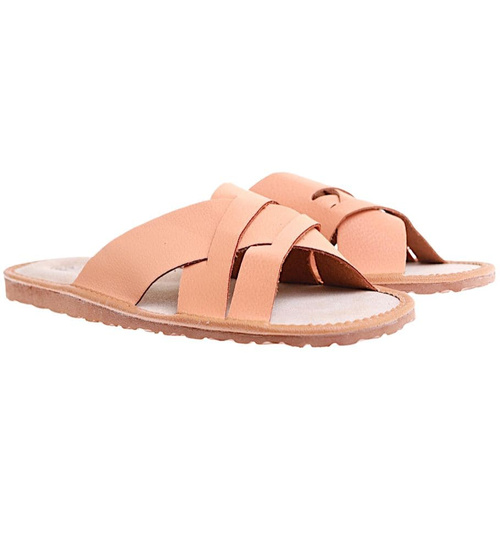 Skórzane męskie klapki domowe / E10-1 8409 S196/