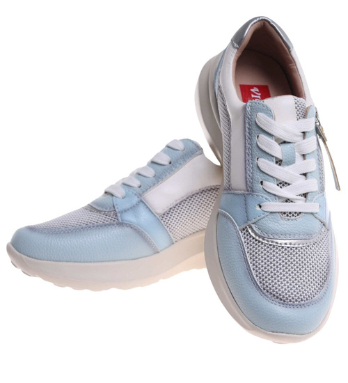 Wiązane sportowe buty damskie niebieskie /i6-2 18473 W12-3/