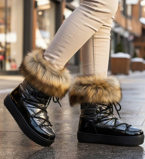 Zimowe kozaki śniegowce z futerkiem Gun /D2-1 18611 T400/