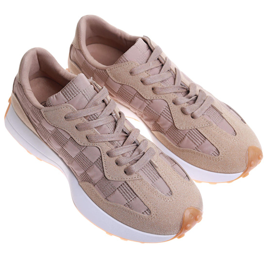 Wiązane damskie buty sportowe Khaki /D9-1 17340 T232/