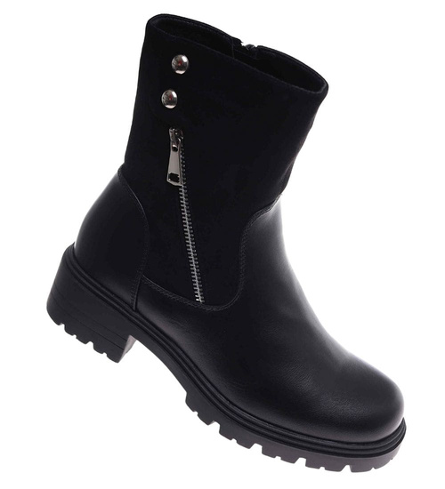 Czarne damskie botki workery /F10-3 18184 T434/