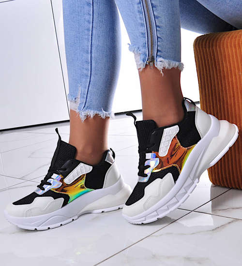 Damskie buty sportowe na platformie białe /G3-3 12396 T298/