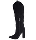 Klasyczne czarne kozaki damskie do kolan /F5-1 18341 T563/